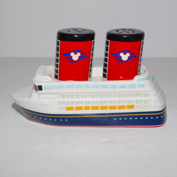 Disney Other - Disney Cruise Line DCL boat ship funnel Salt and Pepper Shaker Set - Unused